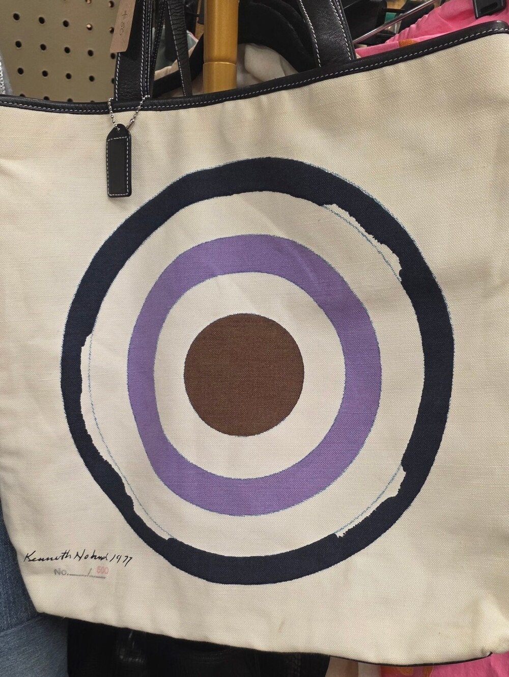 Coach limited edition canvas tote bag featuring artwork by Kenneth Noland.